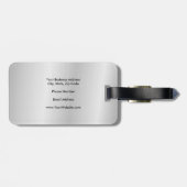 トレンディーミニマルプロフェッショナルモダンシルバーグレイ ラゲッジタグ (裏面横)