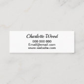 トレンディーミニマルモダンシンプルピンク スキニー名刺 (裏面)