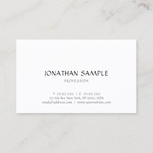 トレンディーミニマルモダンデザインエレガントテンプレート 名刺 (正面)