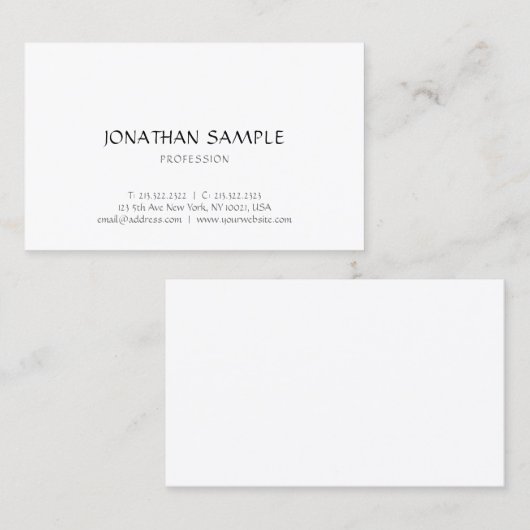 トレンディーミニマルモダンデザインエレガントテンプレート 名刺 (正面/裏面)