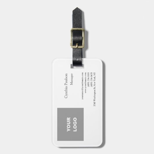 トレンディーミニマルモダンリストのロゴの追加 ラゲッジタグ (正面縦)