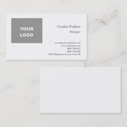 トレンディーミニマルモダンリストのロゴの追加 名刺 (正面/裏面)