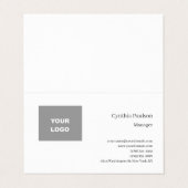 トレンディーミニマルモダンリストのロゴの追加 名刺 (外部フラット)