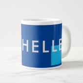 トレンディーミニマルモダンリストブルー ジャンボコーヒーマグカップ (正面右)