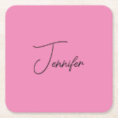 トレンディーミニマルモダンリストプシンプルラン色 スクエアペーパーコースター (正面)