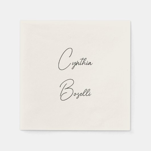 トレンディーミニマルモダンリストプレーンシンプルテンプレート スタンダードカクテルナプキン (正面)