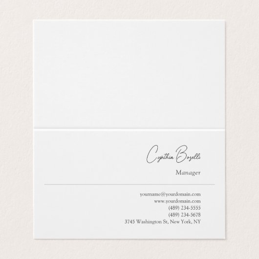 トレンディーミニマルモダンリストプレーンシンプルテンプレート 名刺 (外部フラット)