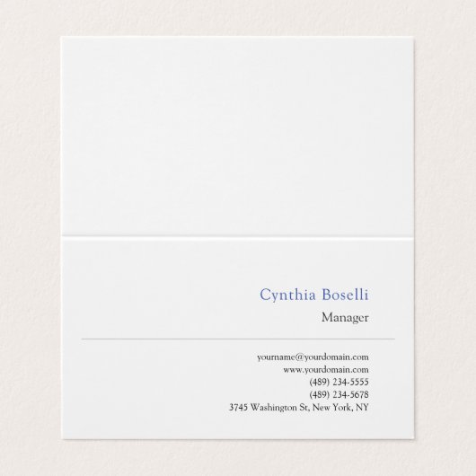 トレンディーミニマルモダンリストプレーンシンプルテンプレート 名刺 (外部フラット)