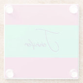 トレンディーミニマルモダンリストプレーンシンプルパステルカラー ガラスコースター (裏面)