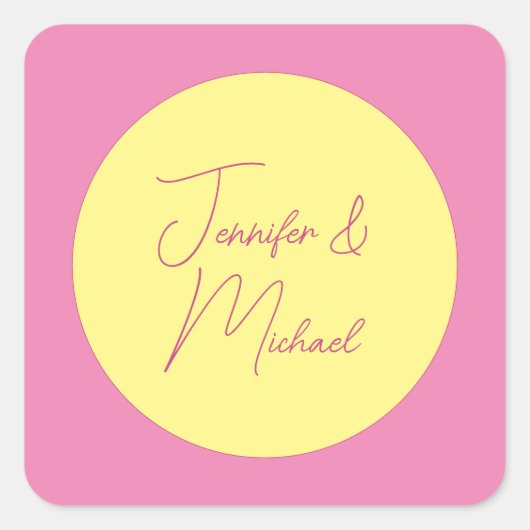 トレンディーミニマルモダンリストプレーンシンプルパステルカラー スクエアシール (正面)