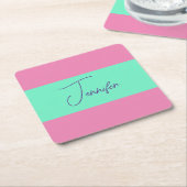 トレンディーミニマルモダンリストプレーンシンプルパステルカラー スクエアペーパーコースター (アングル)