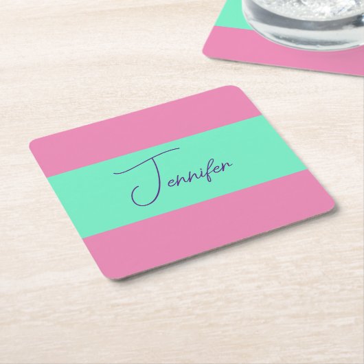 トレンディーミニマルモダンリストプレーンシンプルパステルカラー スクエアペーパーコースター (アングル)