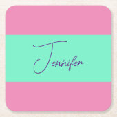 トレンディーミニマルモダンリストプレーンシンプルパステルカラー スクエアペーパーコースター (正面)