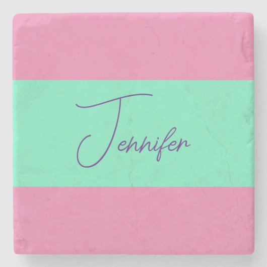 トレンディーミニマルモダンリストプレーンシンプルパステルカラー ストーンコースター (正面)