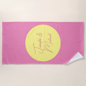 トレンディーミニマルモダンリストプレーンシンプルパステルカラー ビーチタオル (正面)