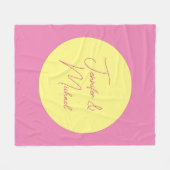 トレンディーミニマルモダンリストプレーンシンプルパステルカラー フリースブランケット (正面(横))