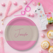 トレンディーミニマルモダンリストプレーンシンプルパステルカラー ペーパープレート (パーティー)