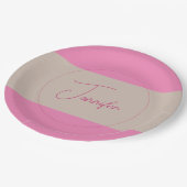 トレンディーミニマルモダンリストプレーンシンプルパステルカラー ペーパープレート (アングル)