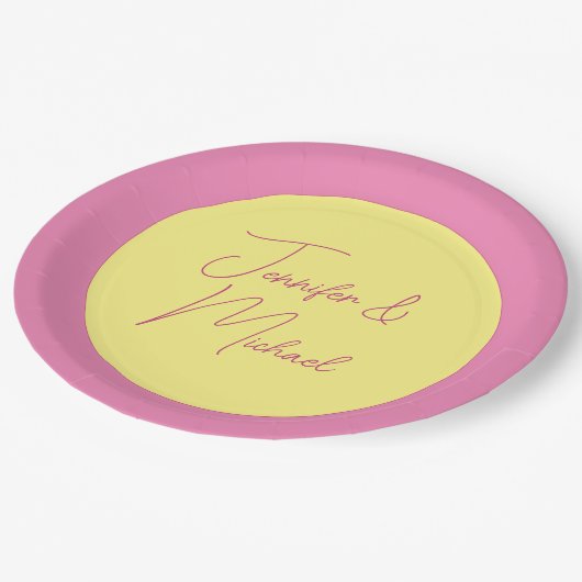 トレンディーミニマルモダンリストプレーンシンプルパステルカラー ペーパープレート (アングル)