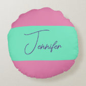 トレンディーミニマルモダンリストプレーンシンプルパステルカラー ラウンドクッション (裏面)