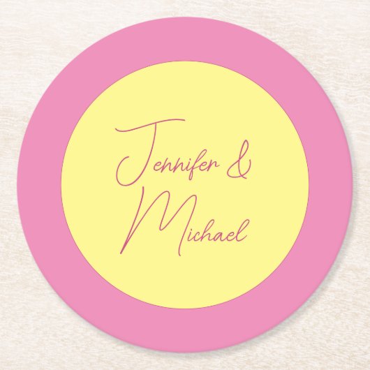 トレンディーミニマルモダンリストプレーンシンプルパステルカラー ラウンドペーパーコースター (正面)