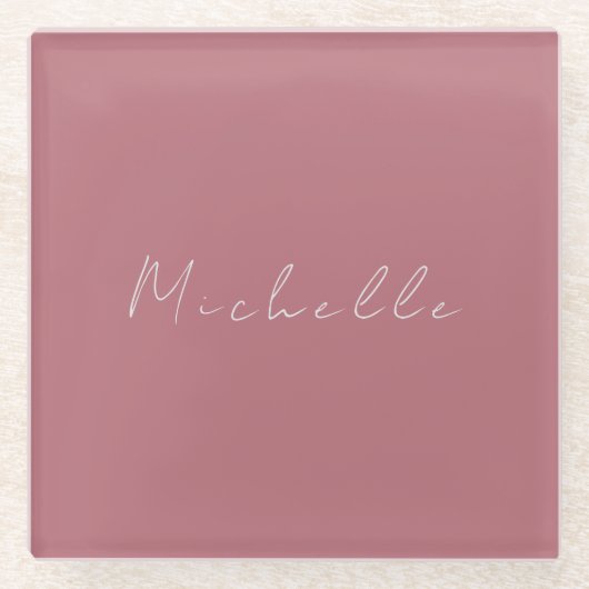 トレンディーミニマルモダンリスト手書きバラ金ゴールド ガラスコースター (正面)