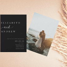 トレンディーミニマル写真結婚式招待状