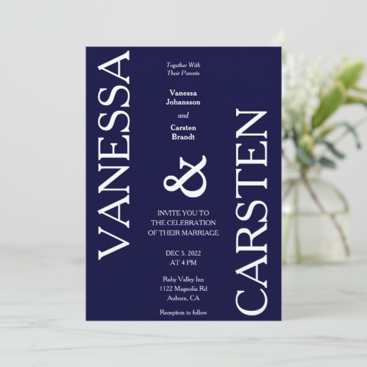 トレンディーミニマル結婚式招待状 招待状 (スタンド正面)