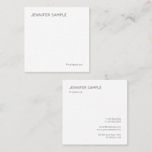 トレンディーミニモダンマリストシンプルデザインテンプレート スクエア名刺 (正面/裏面)