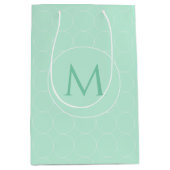 トレンディーミントグリーンカラーモノグラムモダンテンプレート ミディアムペーパーバッグ (正面)