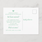 トレンディーミントグリーンゲストルームムービングアナウンスメント 案内ポストカード (裏面)