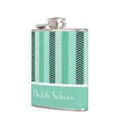 トレンディーミントグリーンシェブロンストライプの名前 フラスク (左)