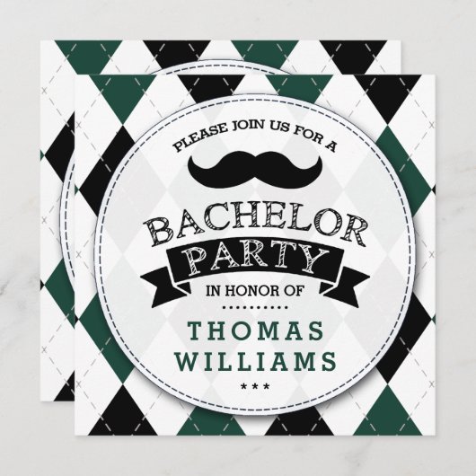 トレンディームスタッシュバチュラーパーティ招待状 招待状 (正面/裏面)