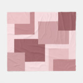 トレンディームーブトープ埃のバラカラーブロックパターン フリースブランケット (正面(横))