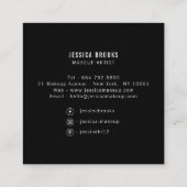 トレンディーメイクアップアーティストのアイシャドウ自然パレット スクエア名刺 (裏面)