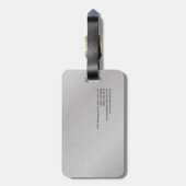 トレンディーメイクアップアーティストシルバーグレーオレンジモノグラム ラゲッジタグ (裏面縦)