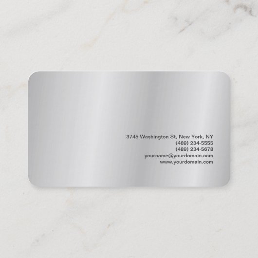 トレンディーメイクアップアーティストシルバーグレーレッドモノグラム 名刺 (裏面)