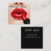 トレンディーメイクアップアーティストファッション名刺 スクエア名刺 (正面/裏面)