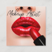 トレンディーメイクアップアーティストファッション名刺 スクエア名刺 (正面)