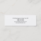 トレンディーメイクアップアーティストホワイトスクリプト名刺 スキニー名刺 (裏面)