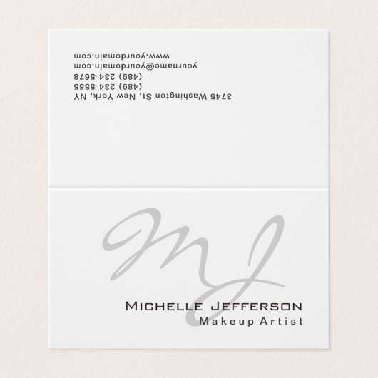 トレンディーメイクアップアーティストホワイトスタイル名刺 名刺 (外部フラット)