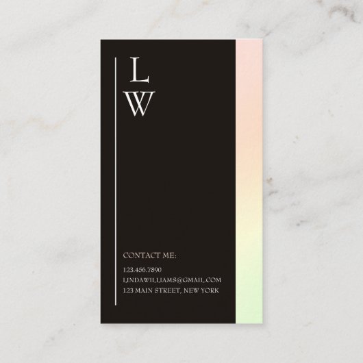 トレンディーメイクアップアーティスト光グラデーシカラフルョン 名刺 (裏面)