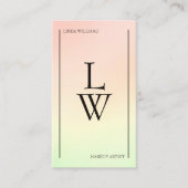 トレンディーメイクアップアーティスト光グラデーシカラフルョン 名刺 (正面)