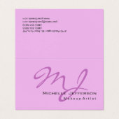 トレンディーメイクアップアーティスト薄紫&オーキッドカラーモノグラム 名刺 (外部フラット)