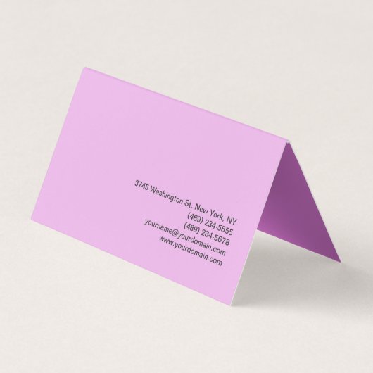 トレンディーメイクアップアーティスト薄紫&オーキッドカラーモノグラム 名刺 (裏面)