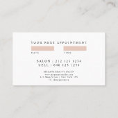 トレンディーメイクアップスクリプト赤面ピンクアポイントメント 名刺 (裏面)