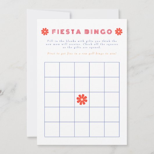 トレンディーメキシカンタラベラフローラフィエスタベイビーシャワー 招待状 (裏面)