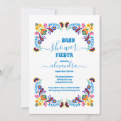 トレンディーメキシコフローラフィエスタガールベビーシャワー 招待状 (正面)
