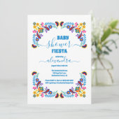 トレンディーメキシコフローラフィエスタガールベビーシャワー 招待状 (スタンド正面)