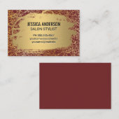 トレンディーメタリック金ゴールドテクスチャ背景 名刺 (正面/裏面)